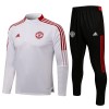 Manchester United Training Huppari Suits 2022-23 Neljännes-Zip Valkoinen - Lasten